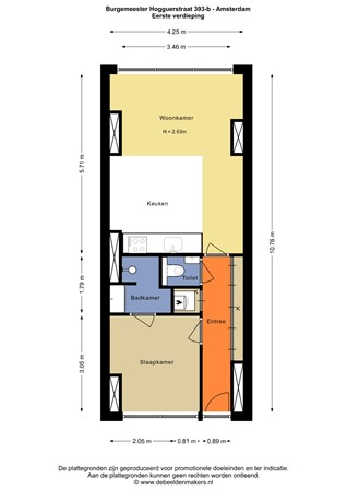 Floorplan - Burgemeester Hogguerstraat 393B, 1064 CS Amsterdam